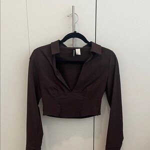 Brown Long Sleeve Top